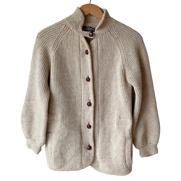 SPANNER Sweaters Vintage Spanner Chunky Knit Wool Cardigan Size L
